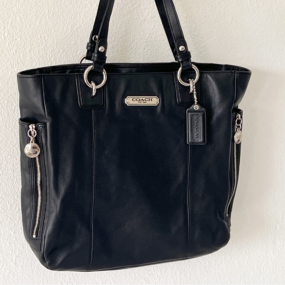 Coach Handbags - Coach Gallery Black Leather Shopper Tote Bag Purse Handbag
